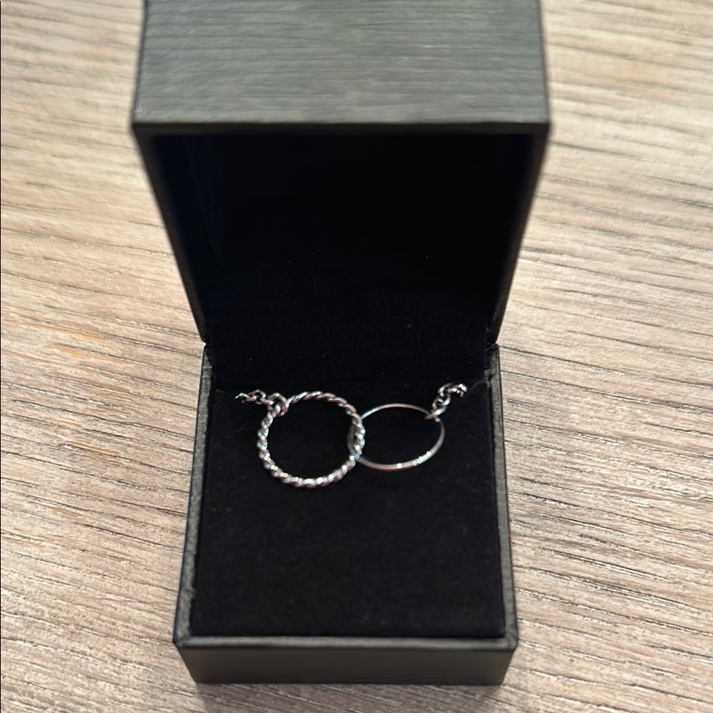 Elegant Silver Interlocking Circle Necklace